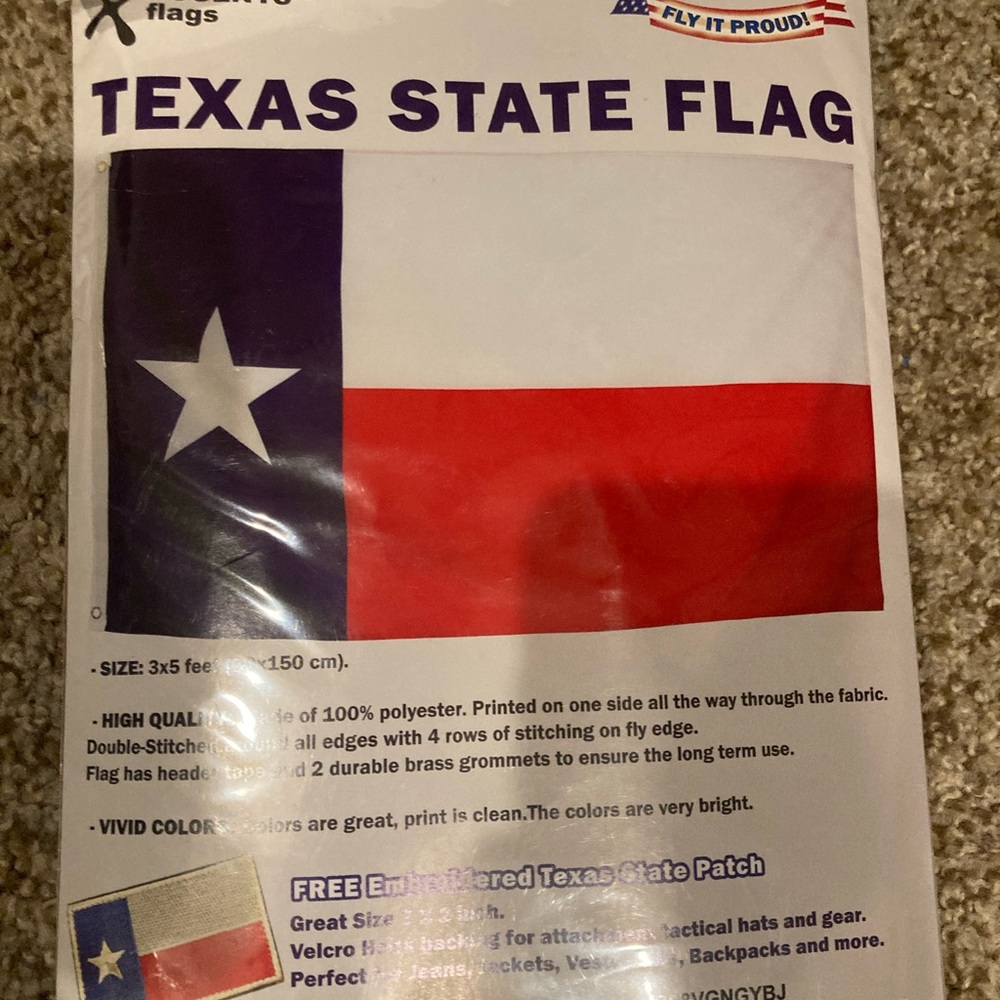 Texas state flag new with embroidered patch